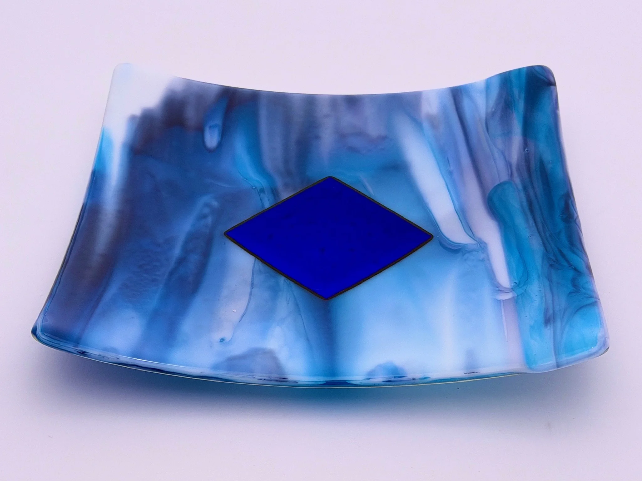 12 - GLASS PLATTER,  12"x 12"  Decorative