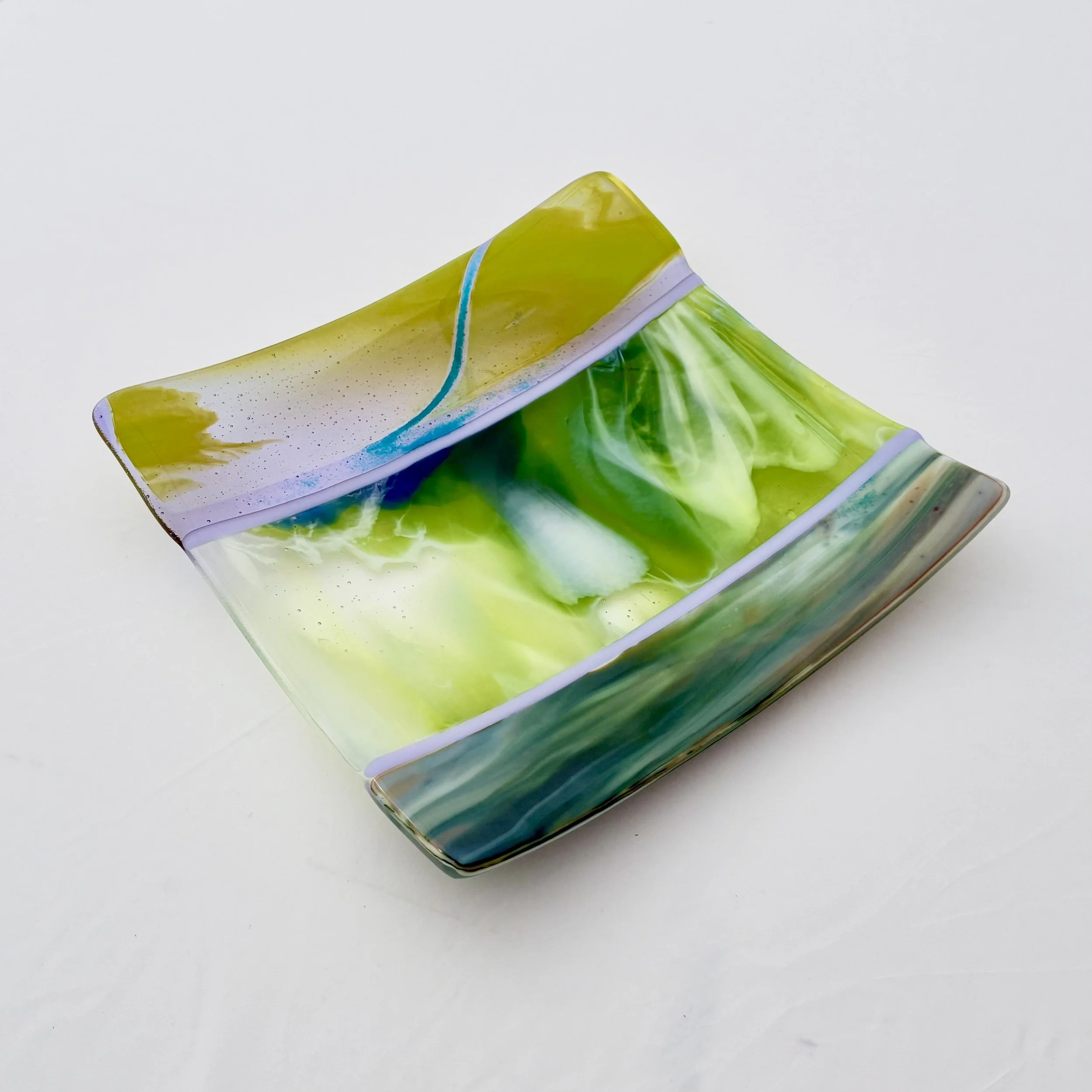 14 - GLASS CEREMONIAL  PLATE  10" x 10"  SOLD