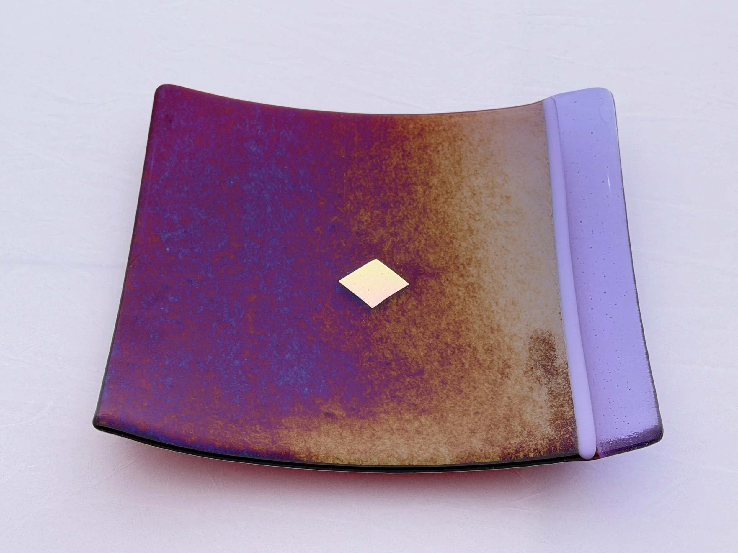 4 - GLASS PLATTER,  12"x12"  Decorative