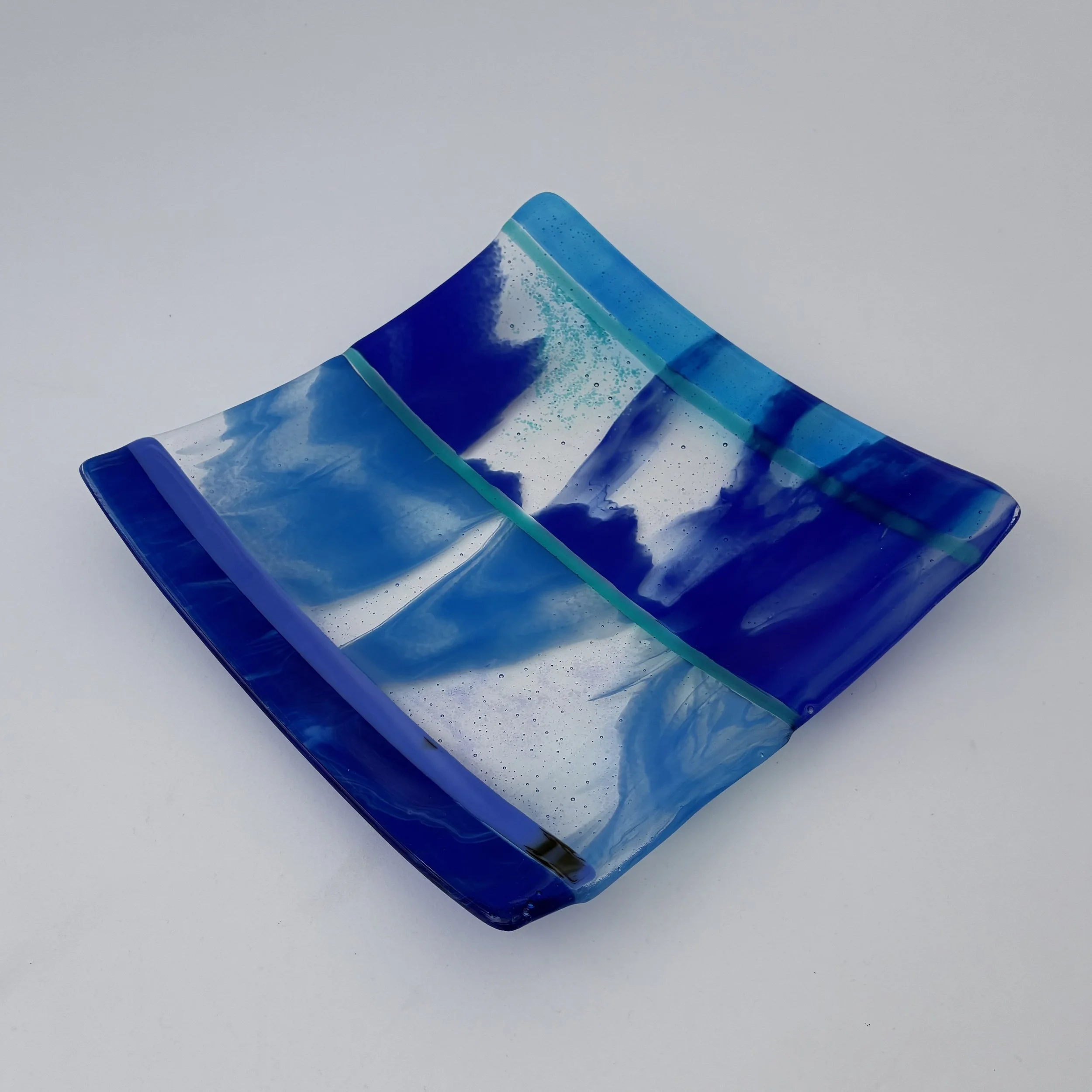 37 - CEREMONIAL  GLASS  PLATE  10" x 10" Food Safe