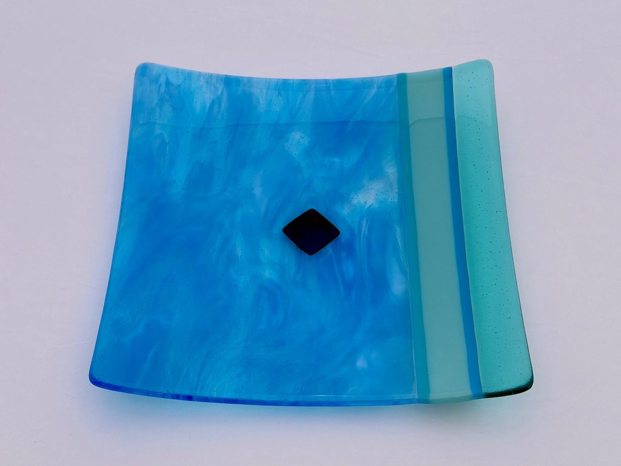 32 - GLASS PLATTER, 10"x 10"  SOLD
