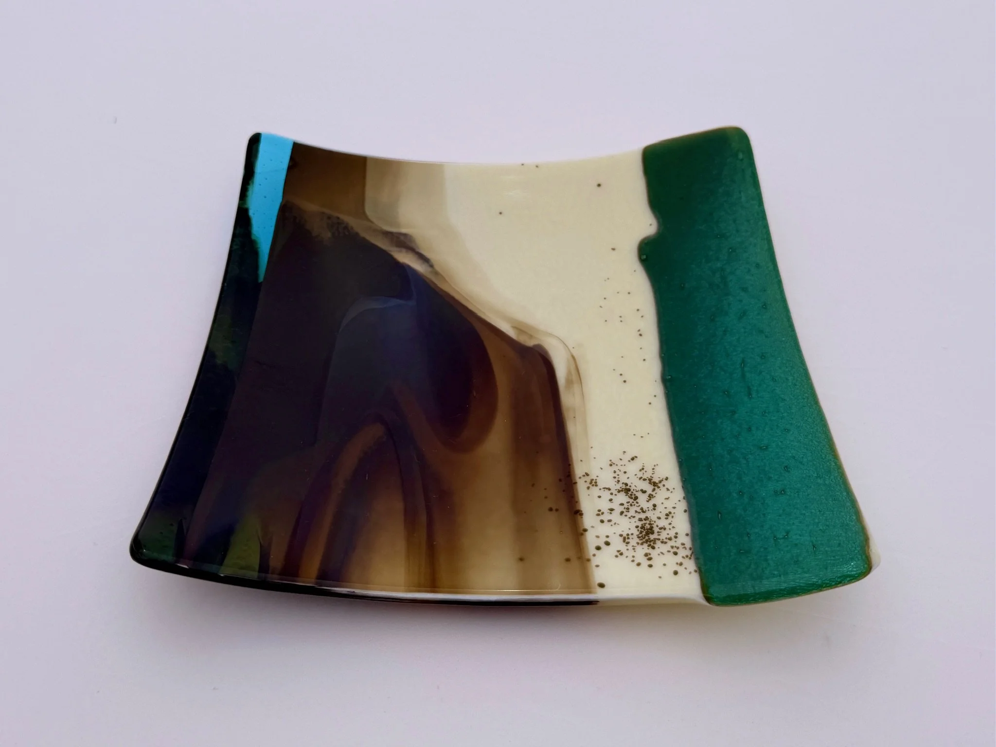 25 - GLASS PLATTER,  12"x 12"  Food Safe