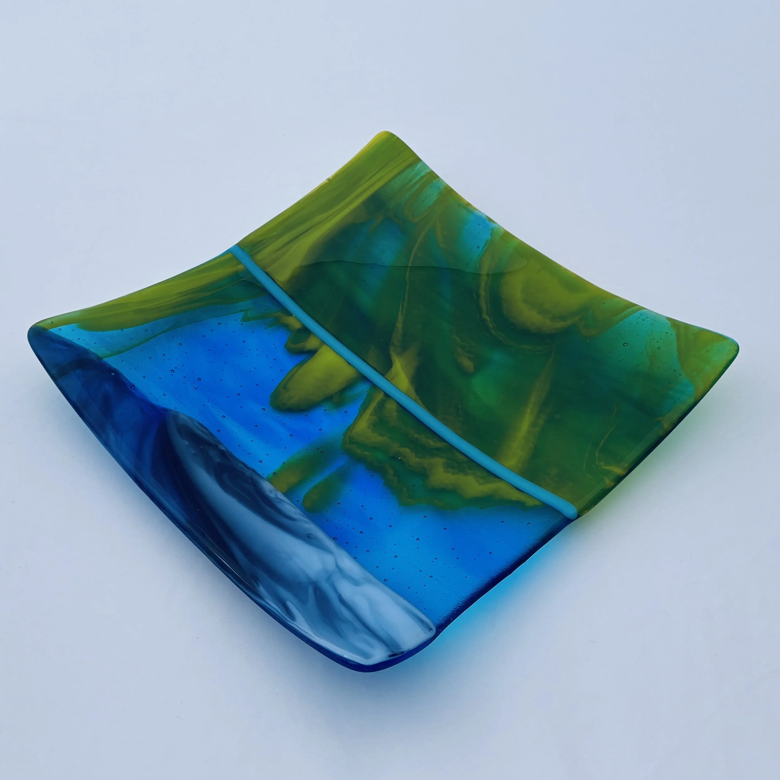 24 - GLASS PLATTER, 12"x12"  SOLD