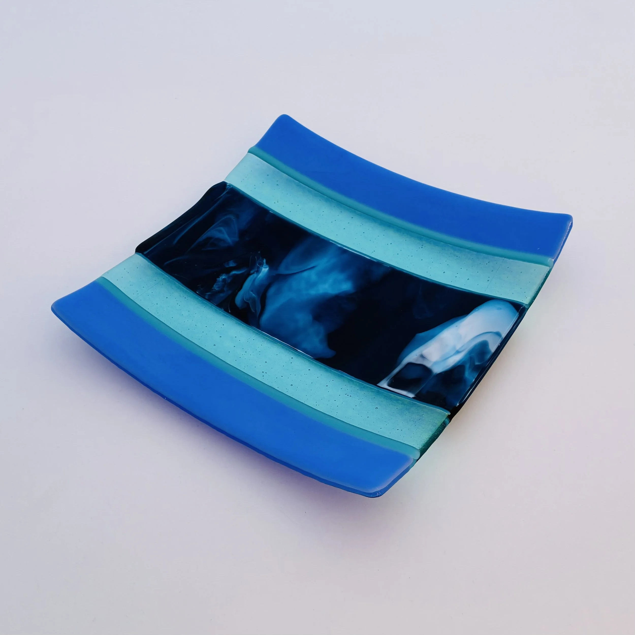 49 - CEREMONIAL  GLASS  PLATE 10" x 10" Food Safe