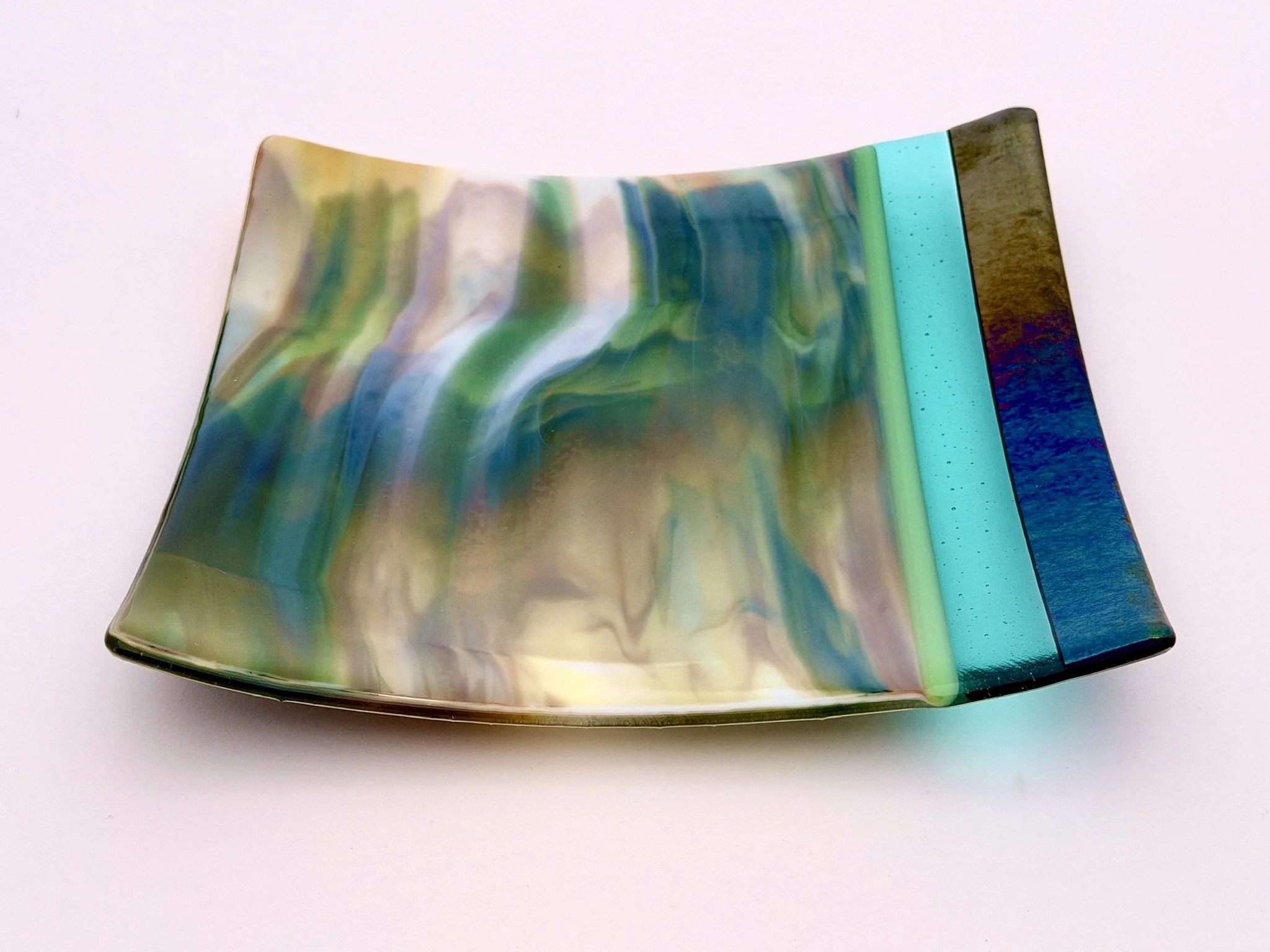 27 - CEREMONIAL  GLASS   PLATE 10"x 10" SOLD