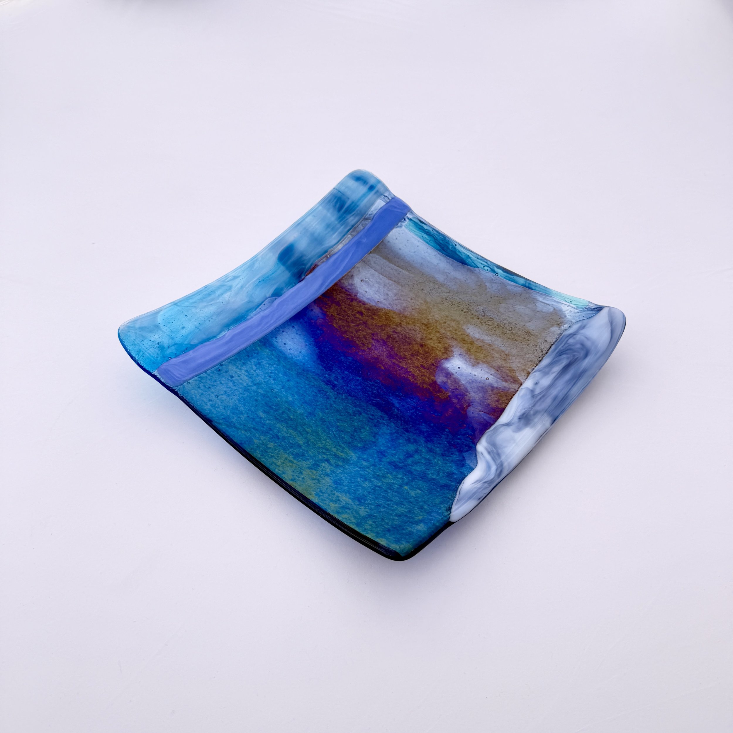 46- CEREMONIAL  GLASS  PLATE 10" x 10" Food Safe