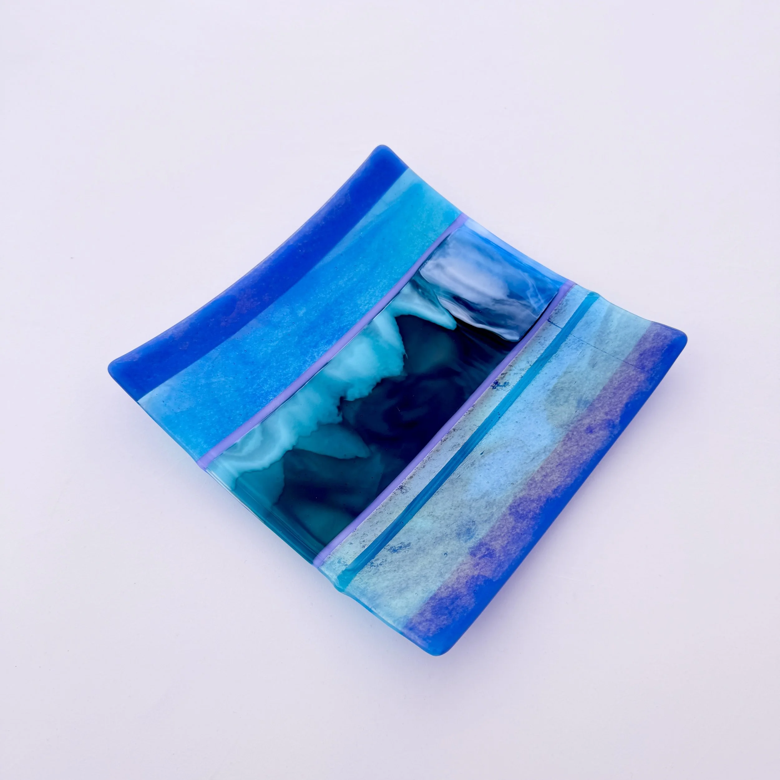 47 - CEREMONIAL  GLASS  PLATE 10" x 10" Food Safe