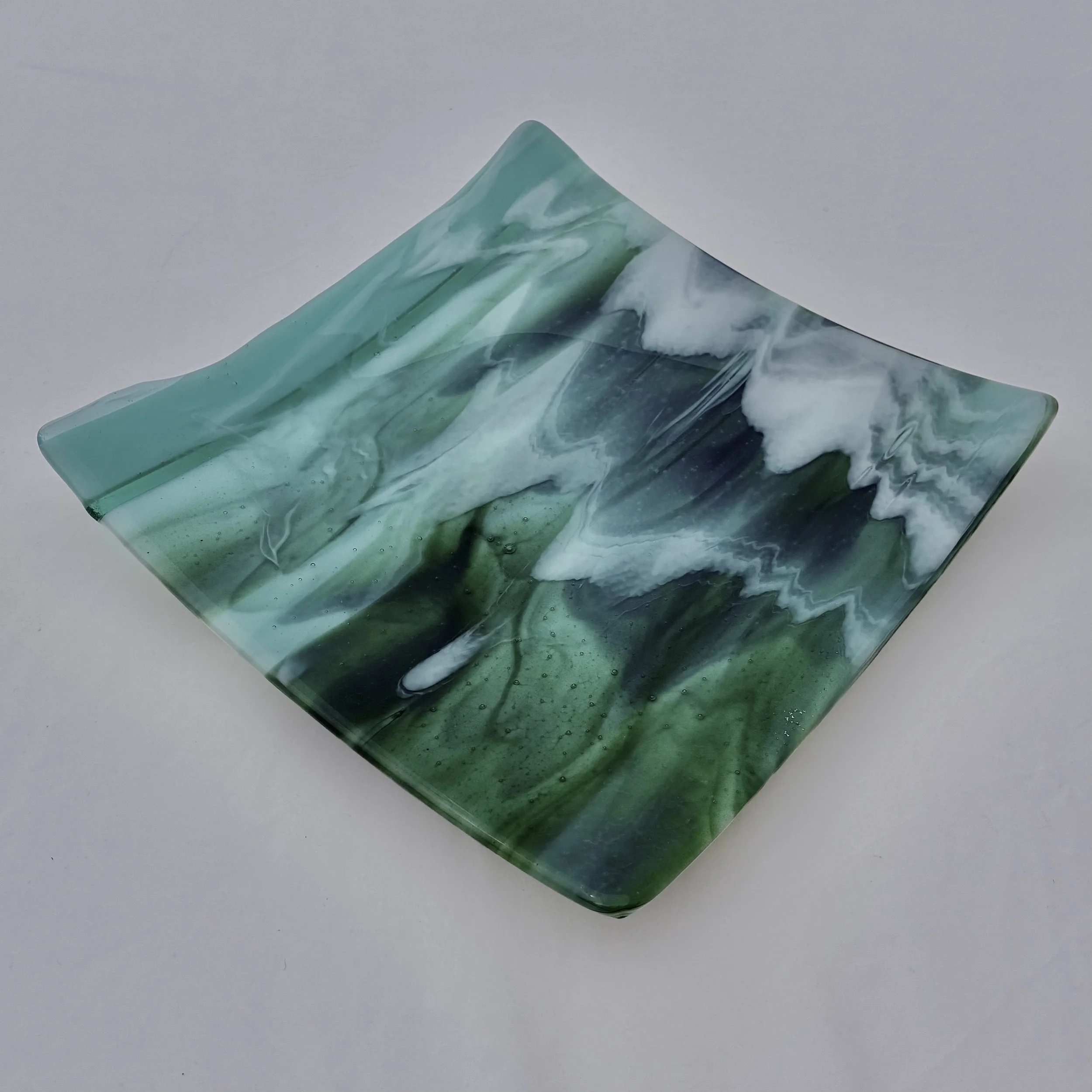 13 - GLASS PLATTER,  12"x 12"  Food Safe