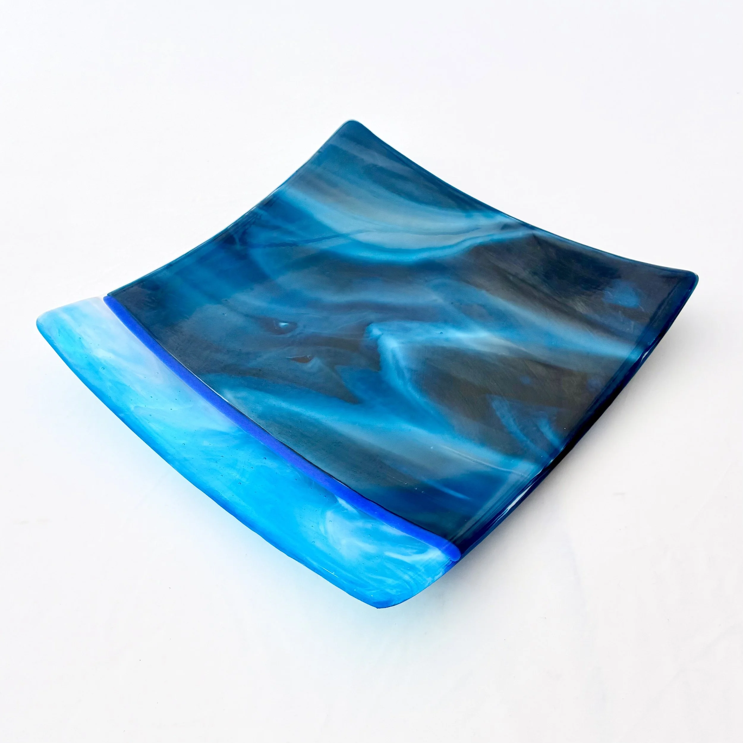 21 - CEREMONIAL  GLASS  PLATE  10"x 10"  Food Safe
