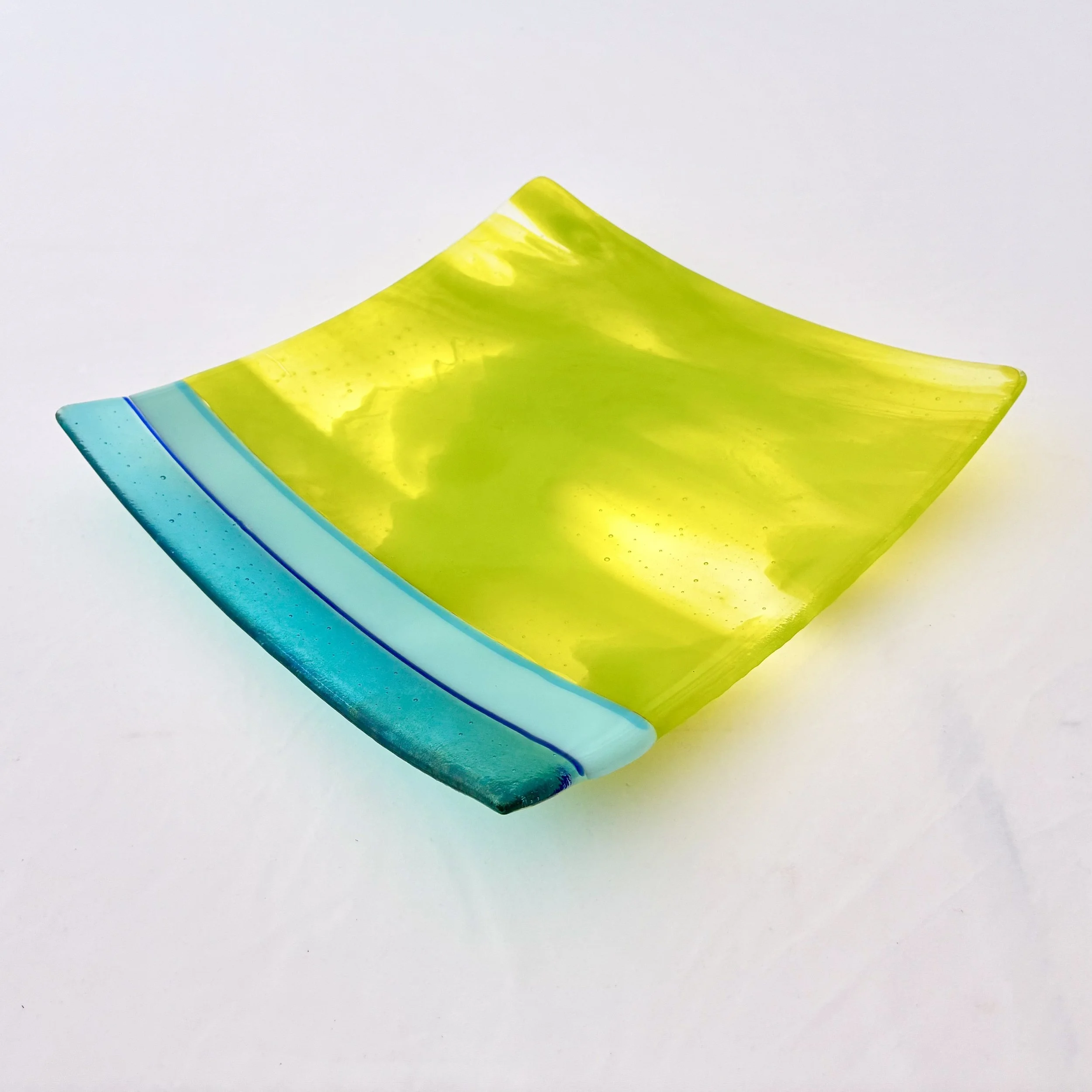15 - CEREMONIAL  GLASS  PLATE  10"x 10"  Food Safe