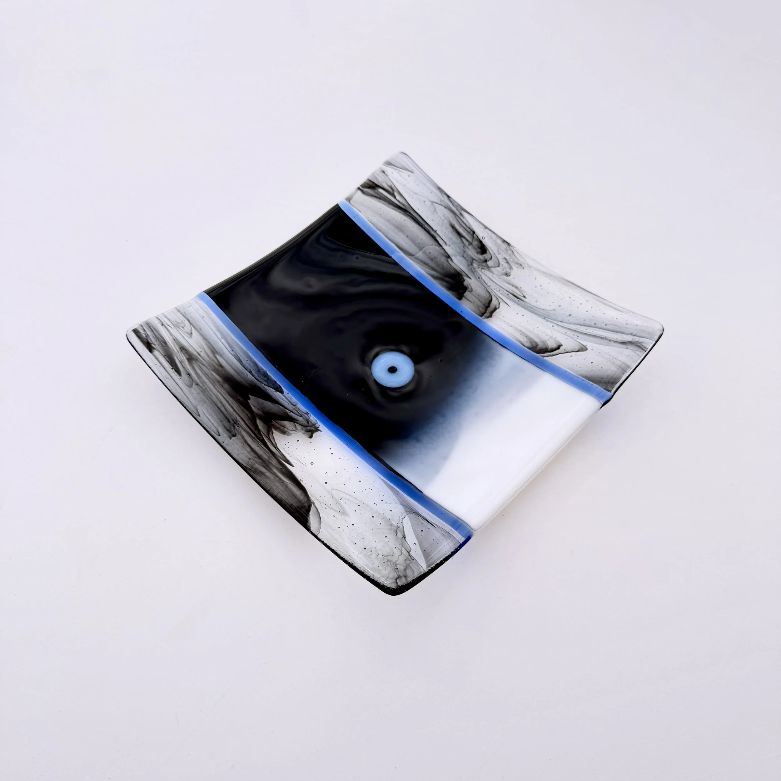 44 - CEREMONIAL  GLASS  PLATE 10" x 10" Food Safe