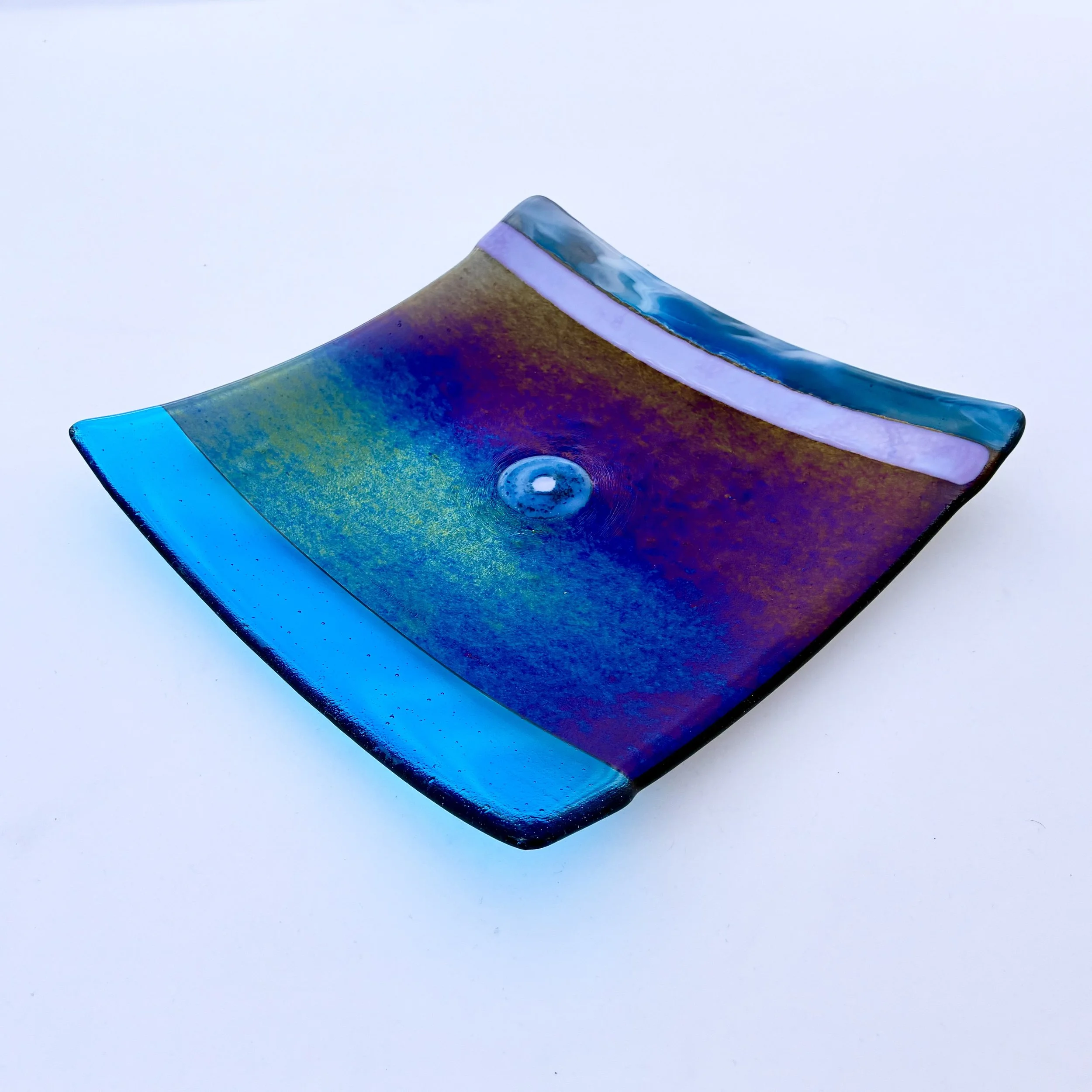 40 - CEREMONIAL  GLASS  PLATE 10" x 10" Food Safe