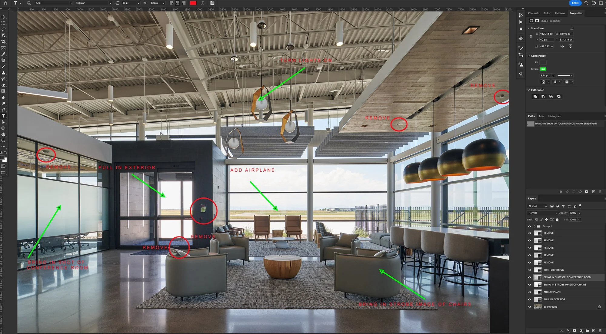 Architectural interior image showcasing the ability of Post Pro Creative's architectural image retouching.