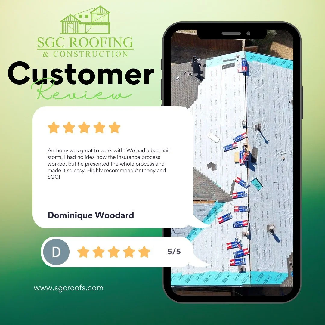 Another week, another 5-star roof. 💥
✅ We&rsquo;re thankful for our awesome customers.
➡️ Need a roof inspection? We&rsquo;ll check it out &mdash; no pressure. SGCRoofs.com
#RoofingWithIntegrity #SGCRoofing #LocalRoofers #DFWHomes #TexasRoofPros #SG