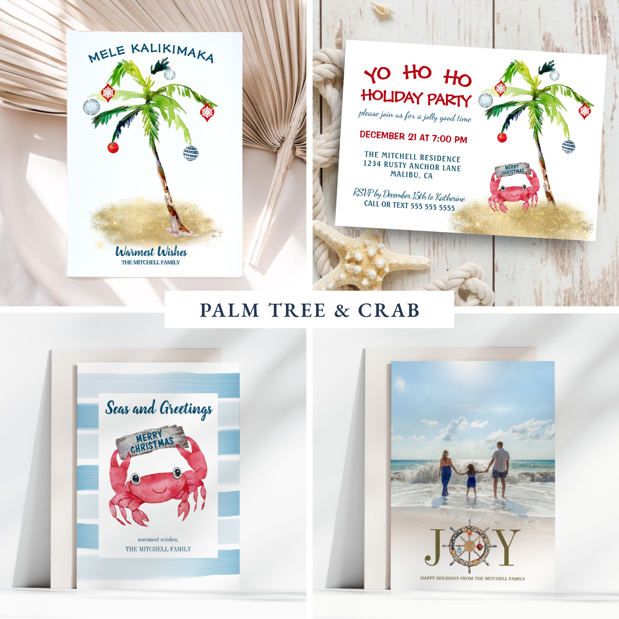 Palm Tree & Crab Coastal Christmas Collection