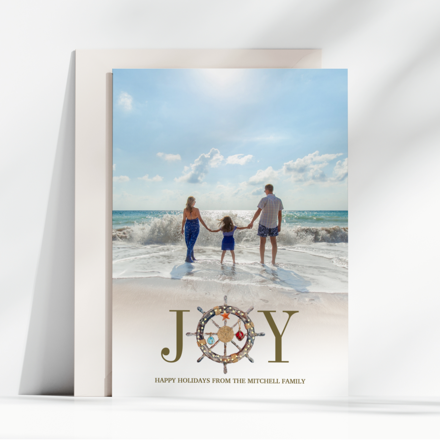 Nautical Joy Custom Photo Christmas Card