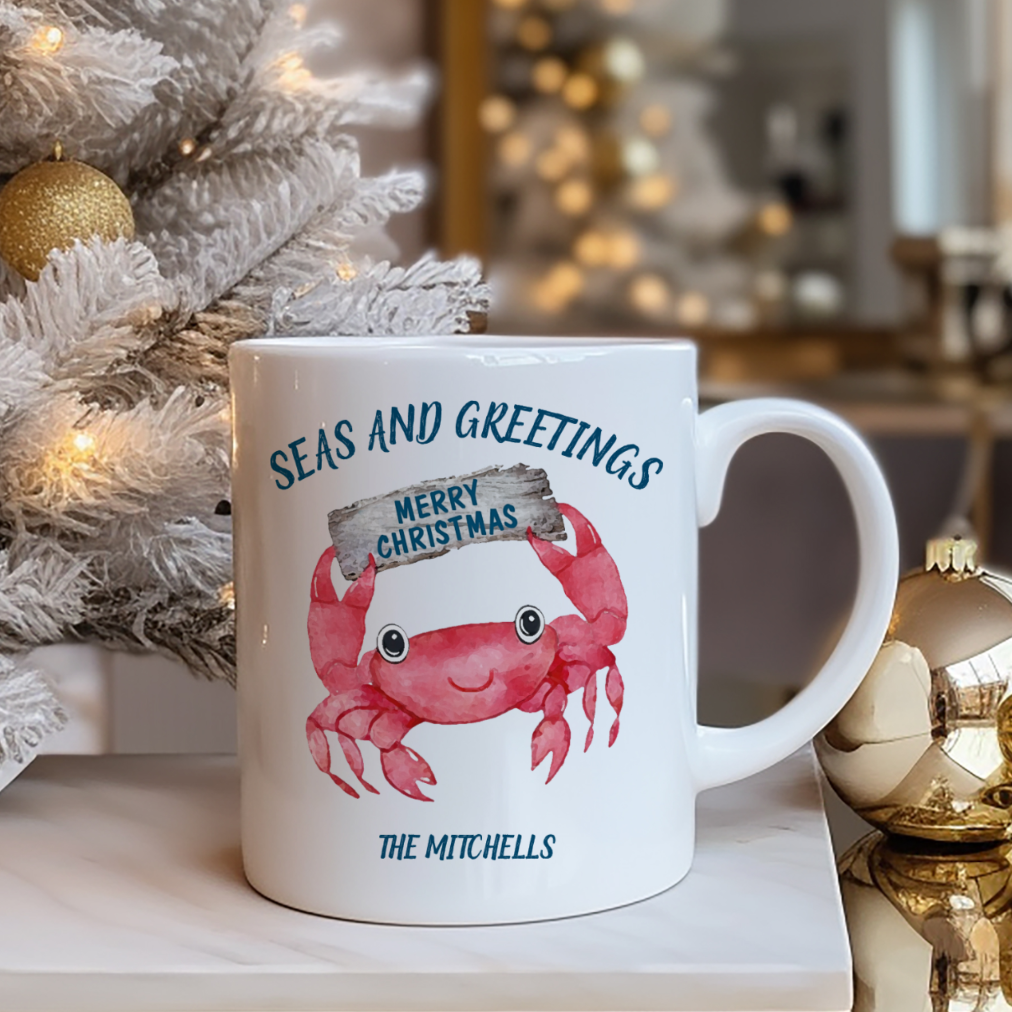 Seas & Greetings Crab Christmas Mug