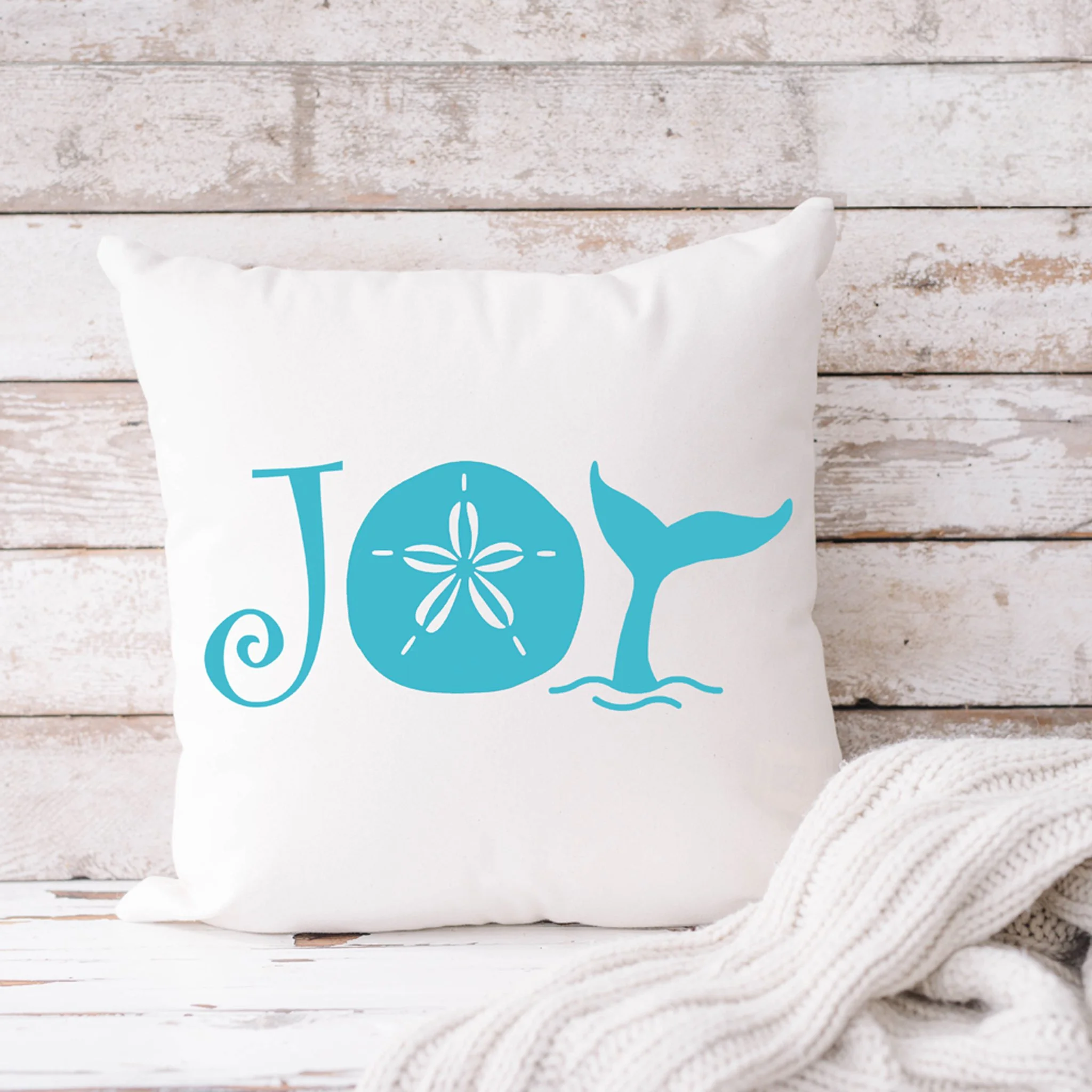 Joy Seashell Christmas Pillow