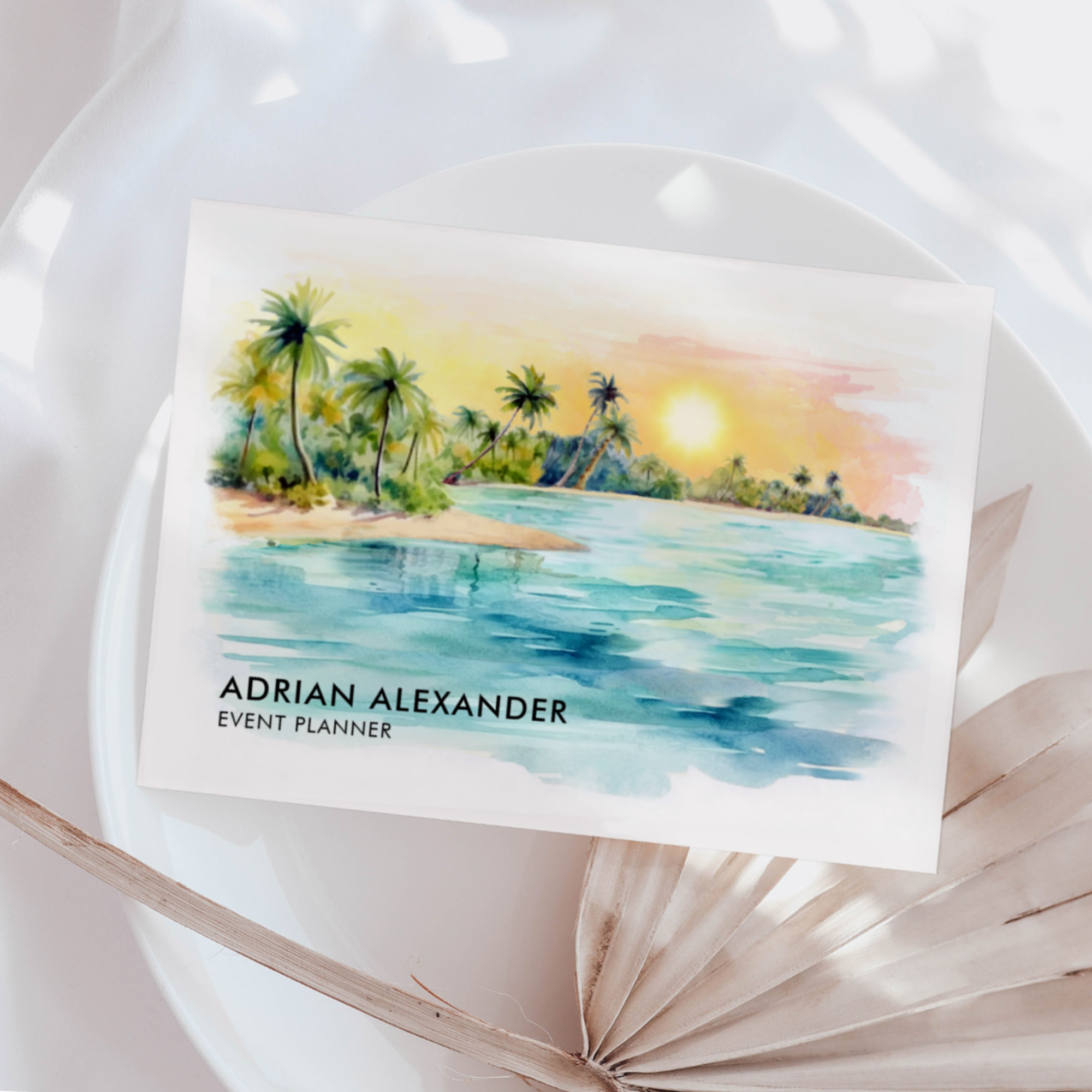 Tropical Beach Palm Tree Sunset