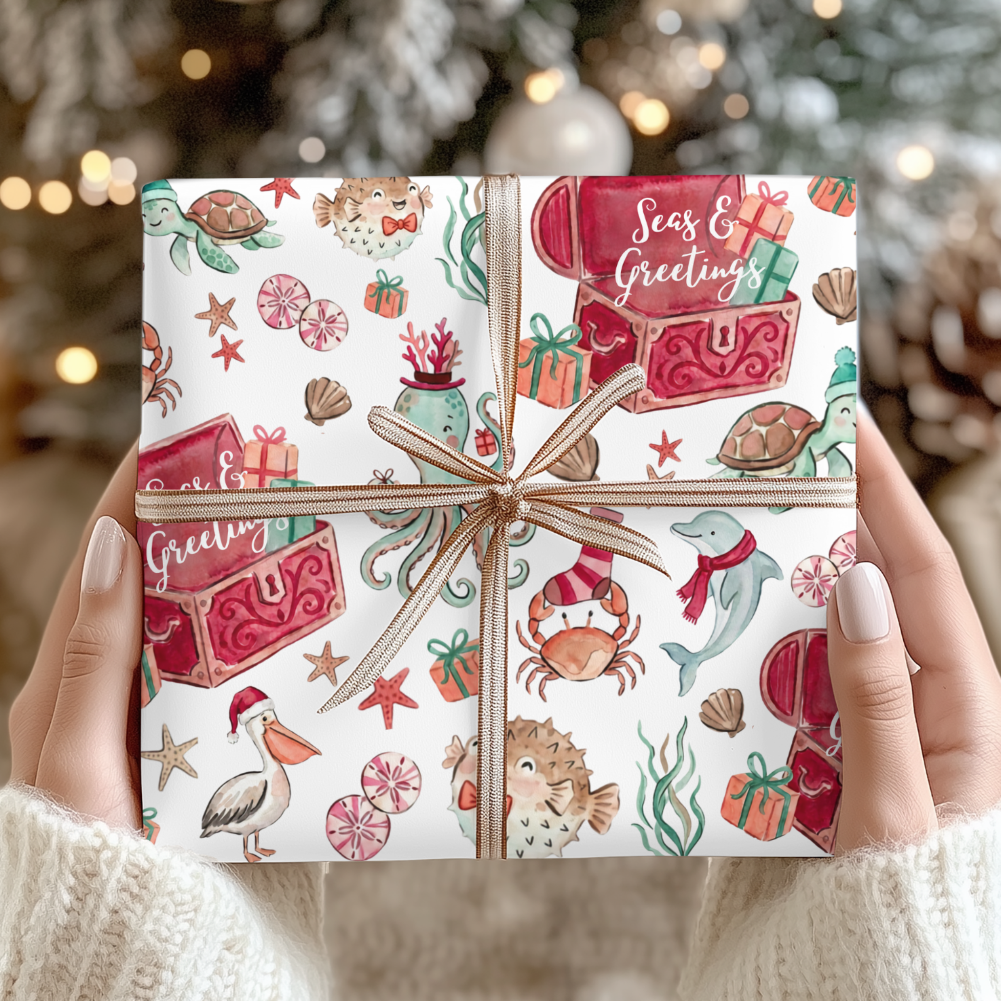 Seas & Greetings Coastal Gift Wrap Sheets
