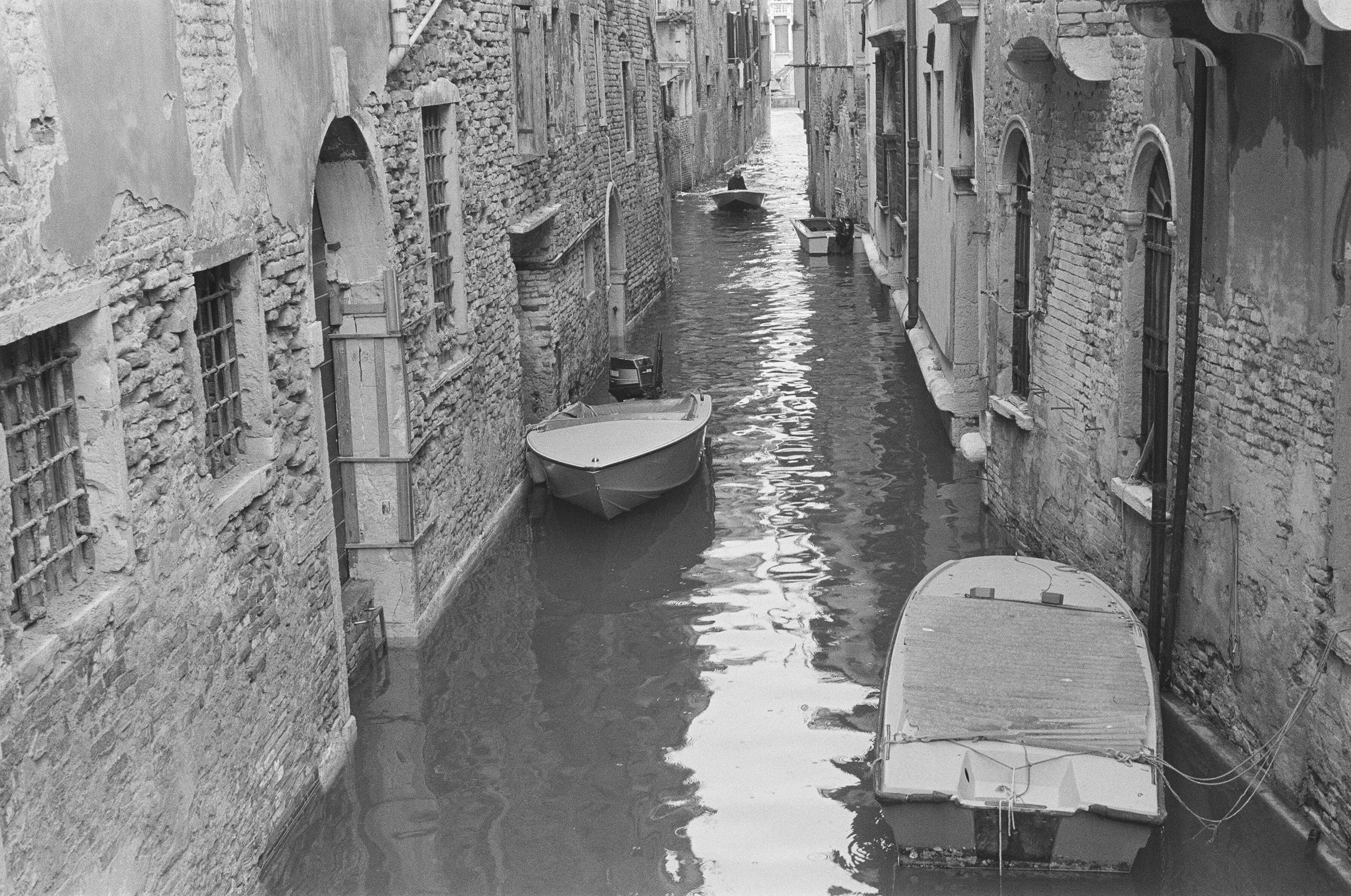 Boats Venice 2 BW Film.JPG