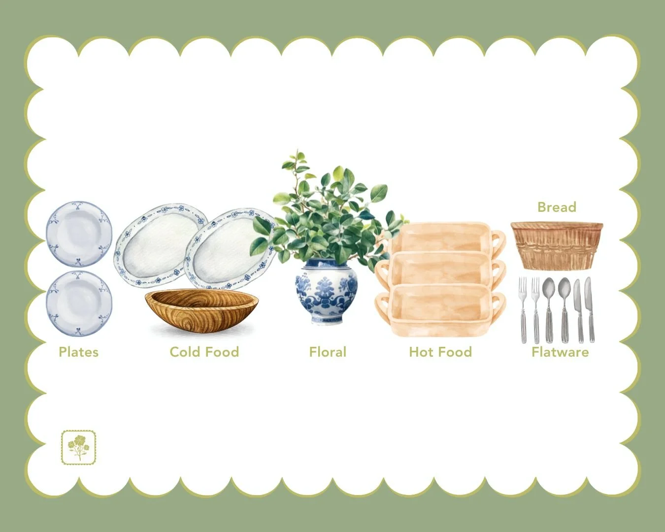 Place Settings & Buffet Layouts — Mary Hollis Huddleston