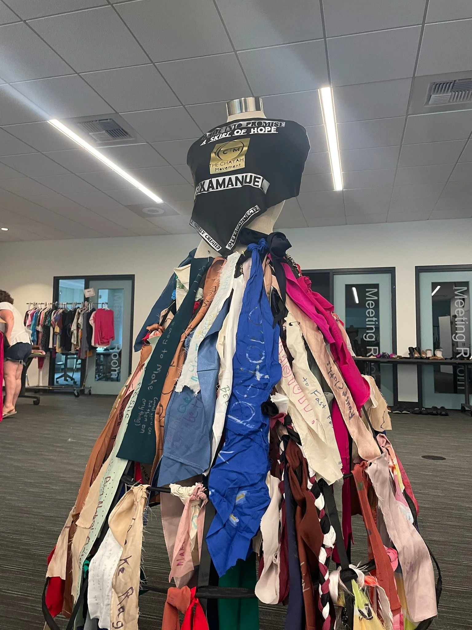 Excited to be a part of PNW Climate week with a traveling &ldquo;No Waste Skirt&rdquo; sharing about the impacts of textile waste and calling attention to opportunities for sustainable fashion and reducing textile waste using collaborative art!