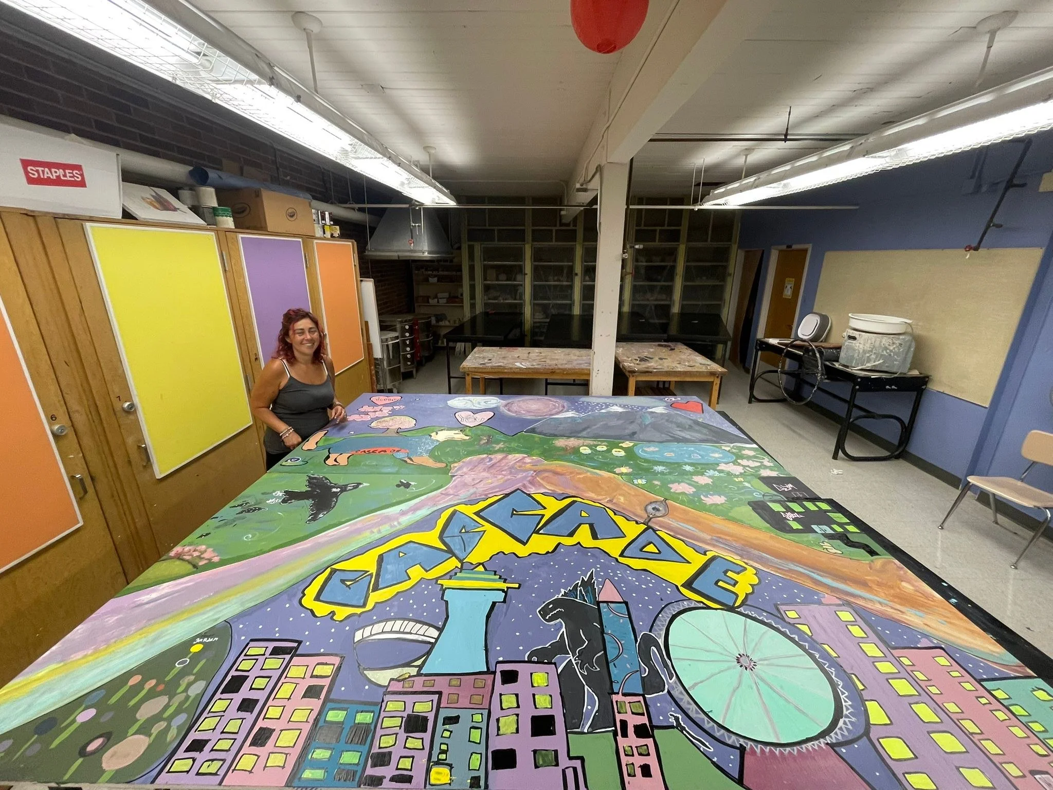 Mural with Cascade Middle School Students Gear Up! Such an awesome group of student artists, they were also able to showcase their art to their families :)