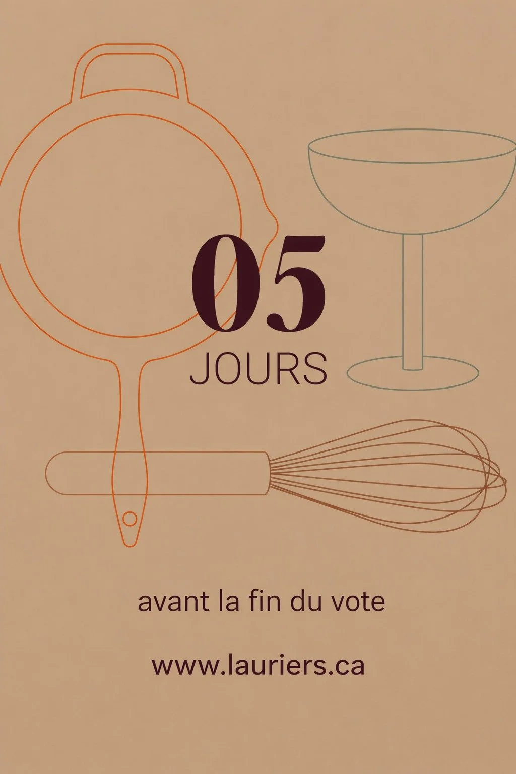 Plus que 5 jours pour voter !
Le vote 2026 se termine le 6 avril &agrave; minuit.
Il ne reste donc que 5 jours pour voter pour vos finalistes pr&eacute;f&eacute;r&eacute;s.
Qui l'emportera? &Agrave; vous la parole.
Visitez le www.lauriers.ca