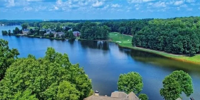 Aerial view of a golf course in Alpharetta, Georgia.