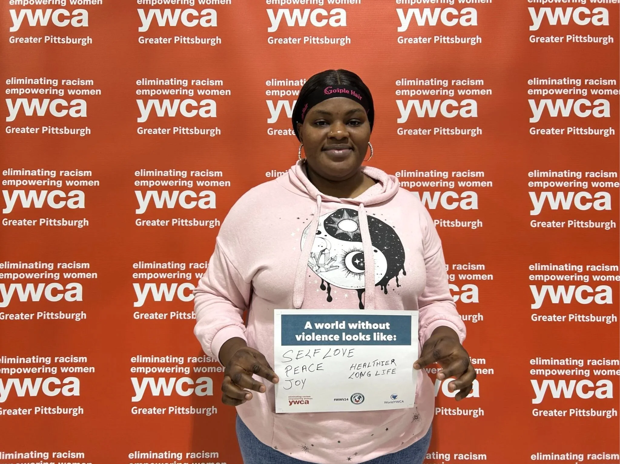 "A world without violence looks like self love, peace, joy, and a healthier, longer life."