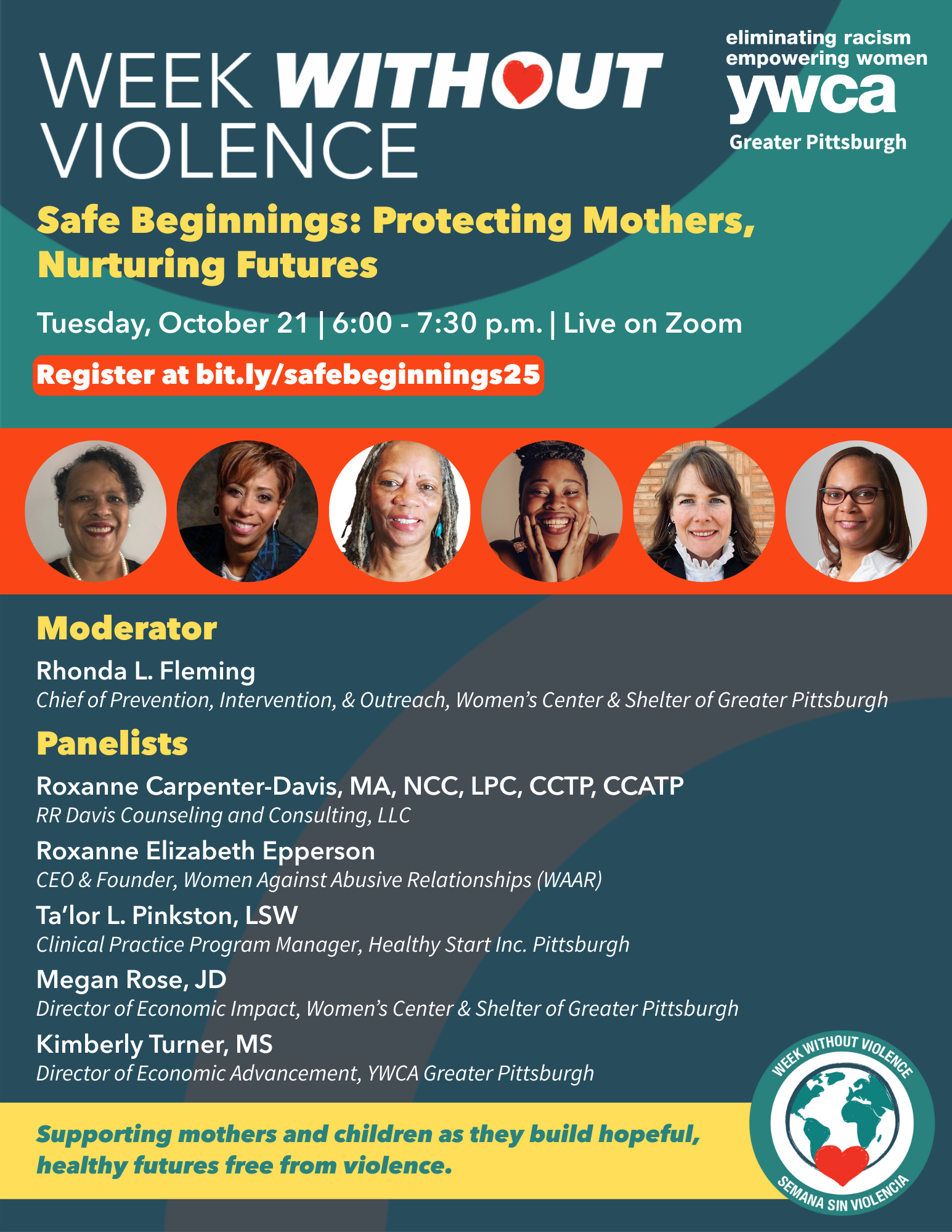 YWCA Week Without Violence Webinar - Safe Beginnings: Protecting Mothers, Nurturing Futures
