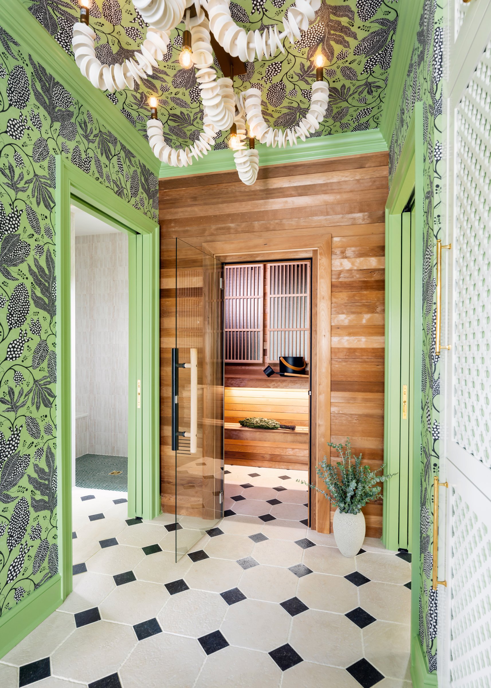 Pool house sauna