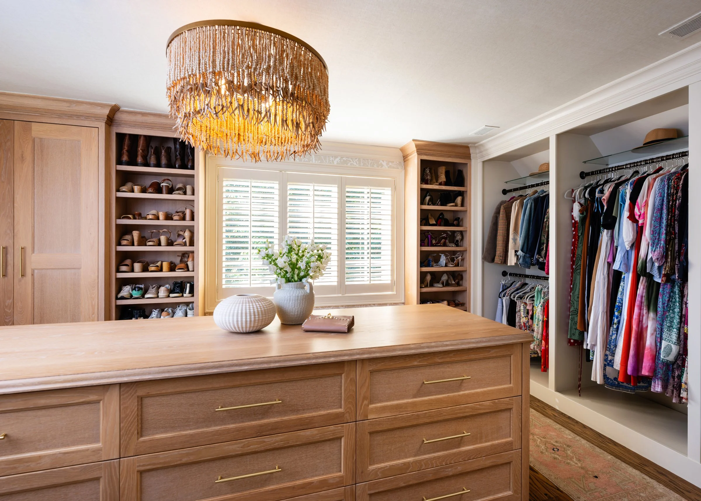 Boutique-style closet and dressing room