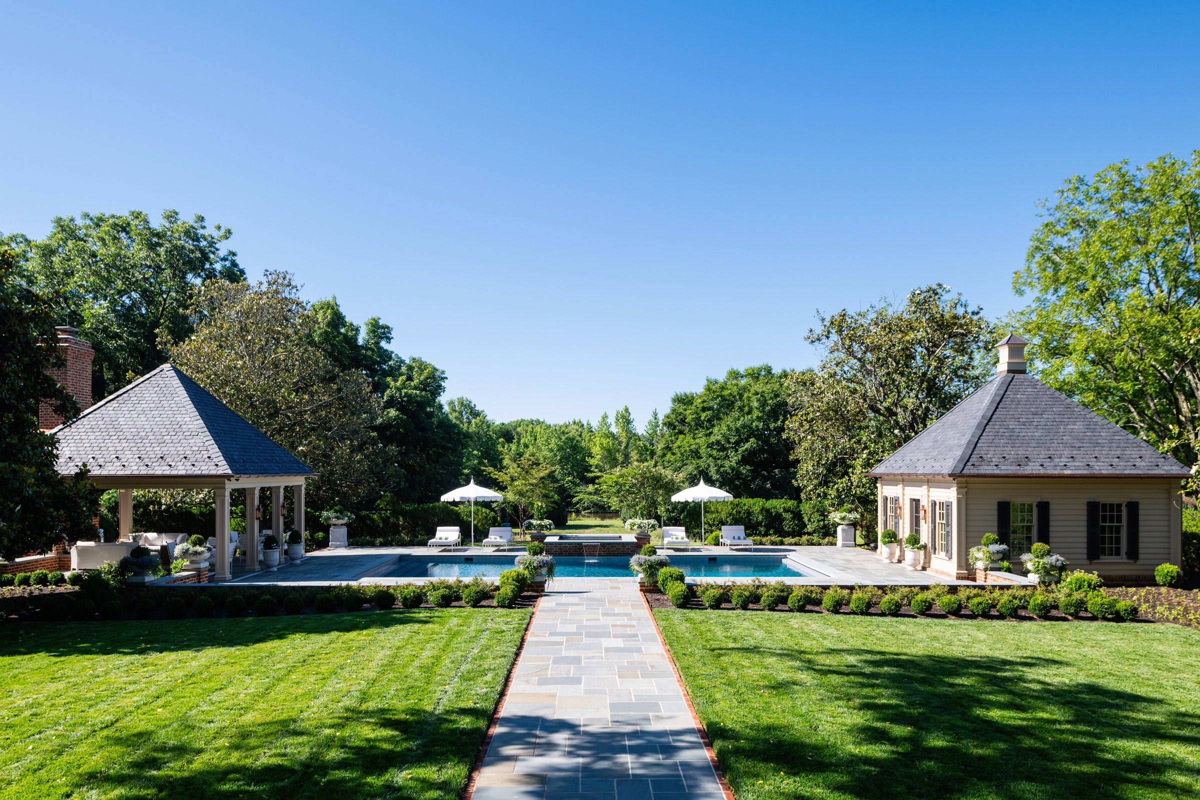 Pavilion, pool and pool house