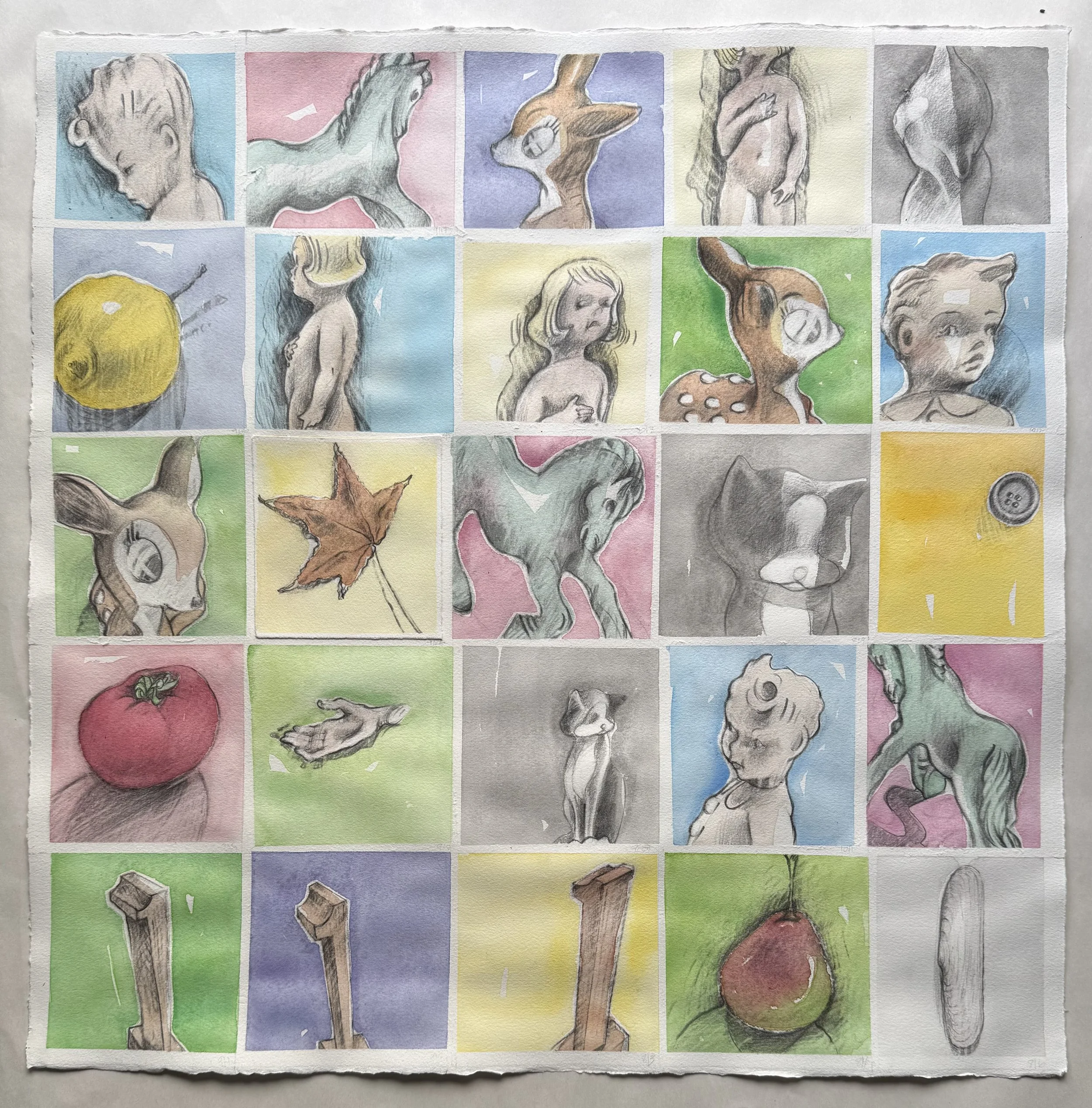 Panel Number 111, boys, girls, horses, ones (three of each)