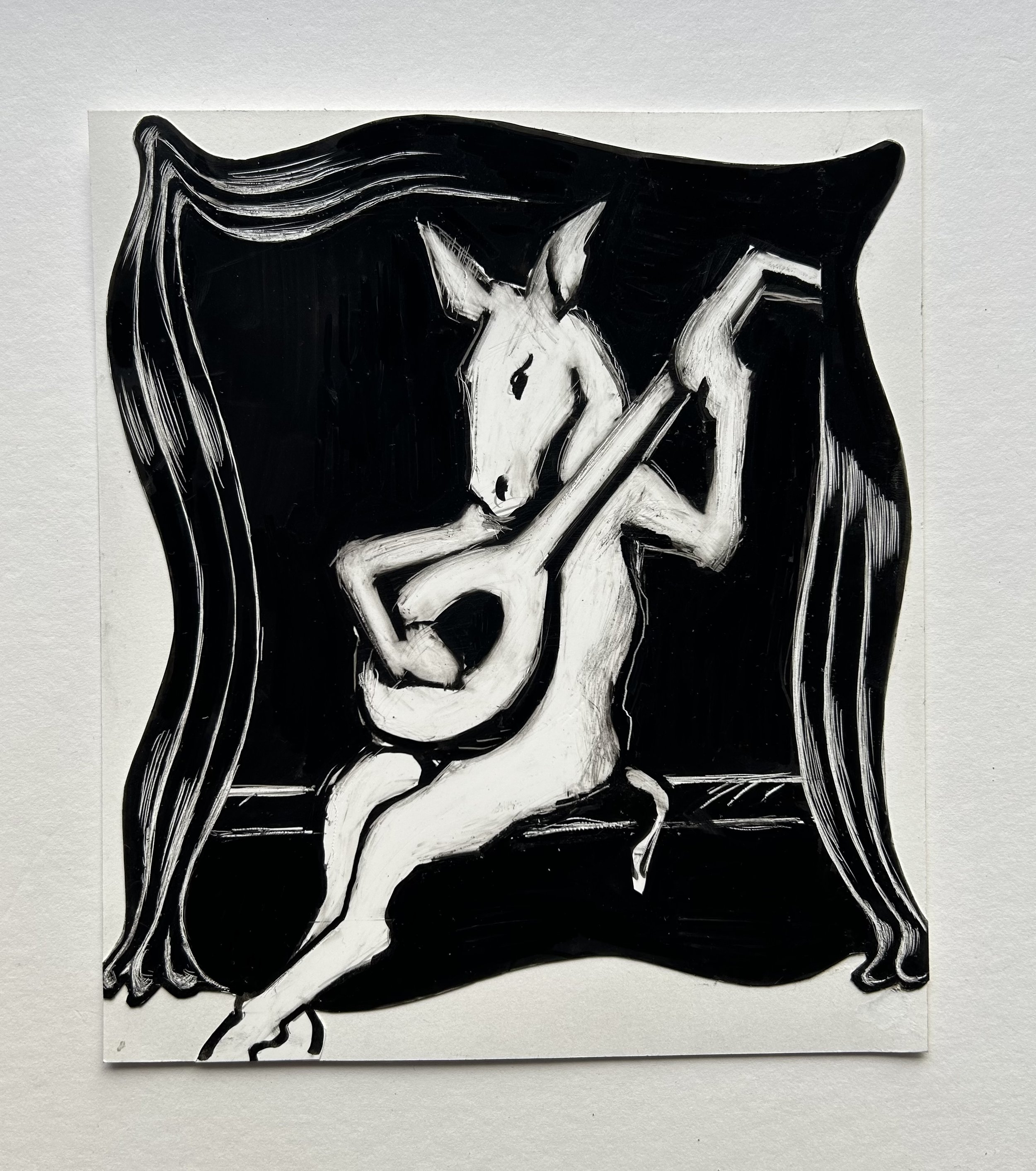 The Donkey, 2016, 8" X 7", ink, paper