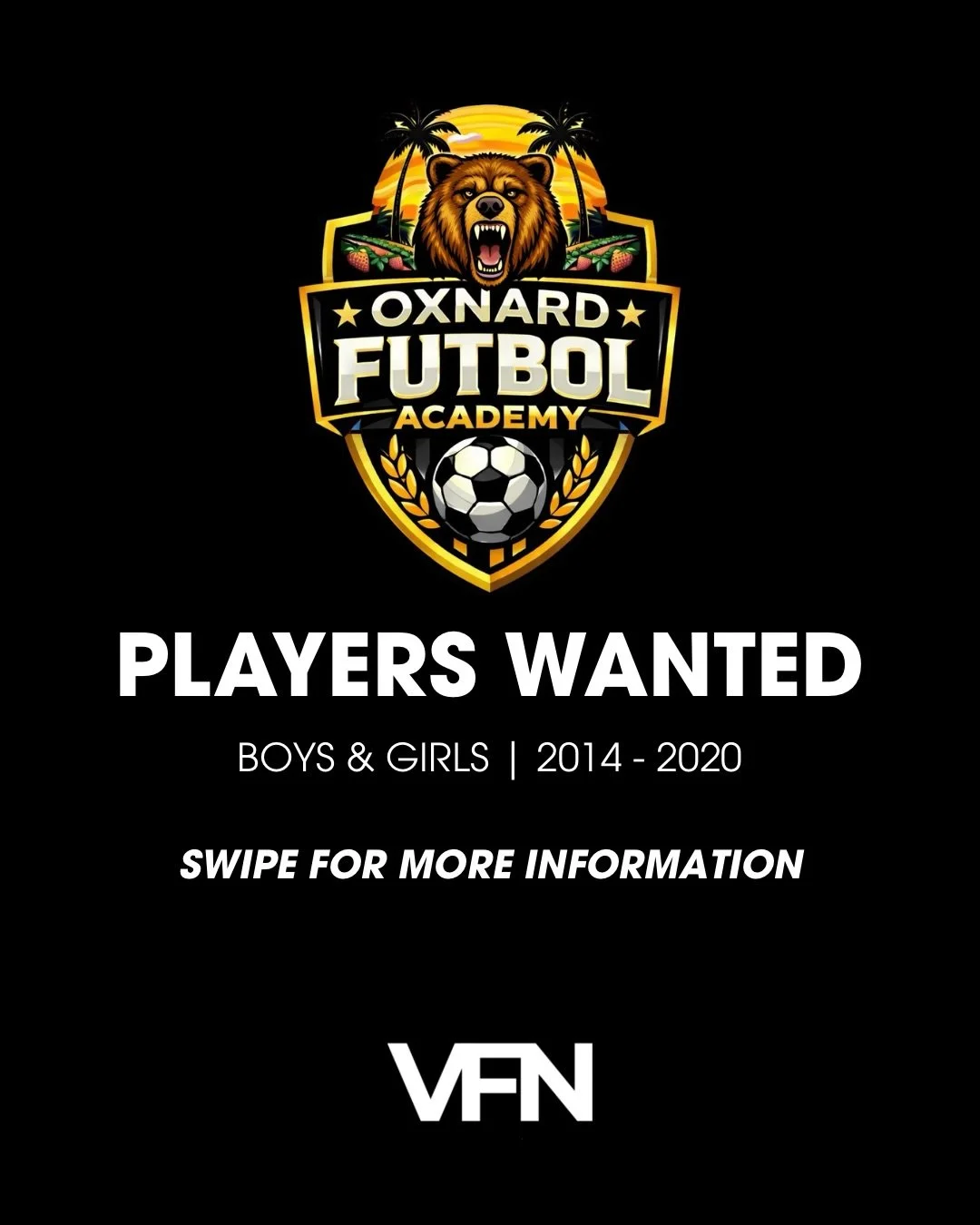 @oxfutbolacademy are looking for players to join their club for the upcoming season.

Call/Text 805-612-4899 for more information.

#football #futbol #soccer #oxnard #clubsoccer