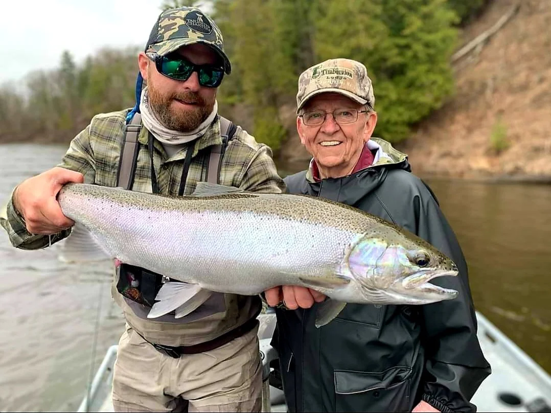 Spring steelhead on the Muskegon river. Michigan steelhead fishing. Tailwater Charters located in Newaygo Michigan.