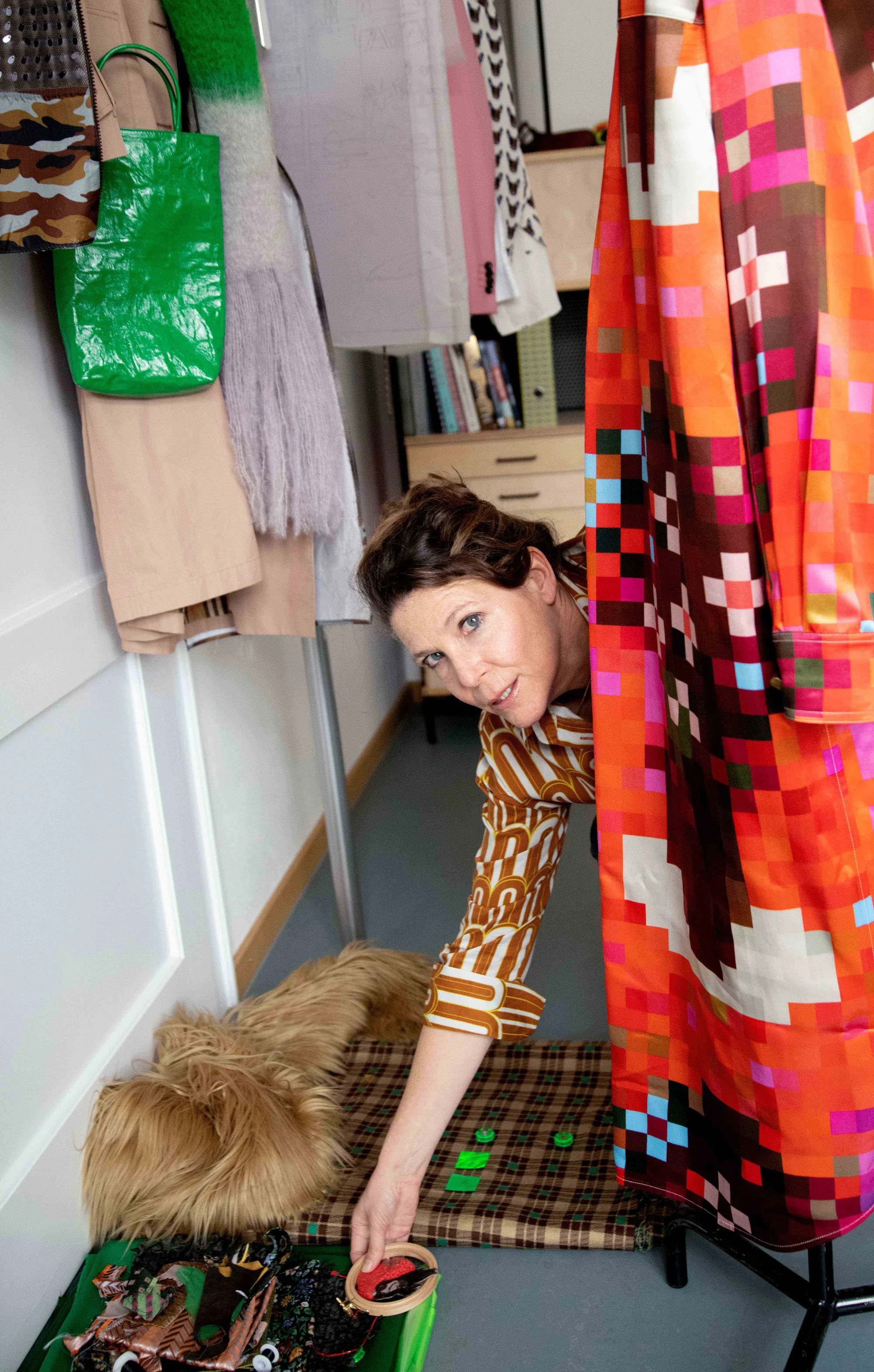 Textile artist Nora Gres in her studio