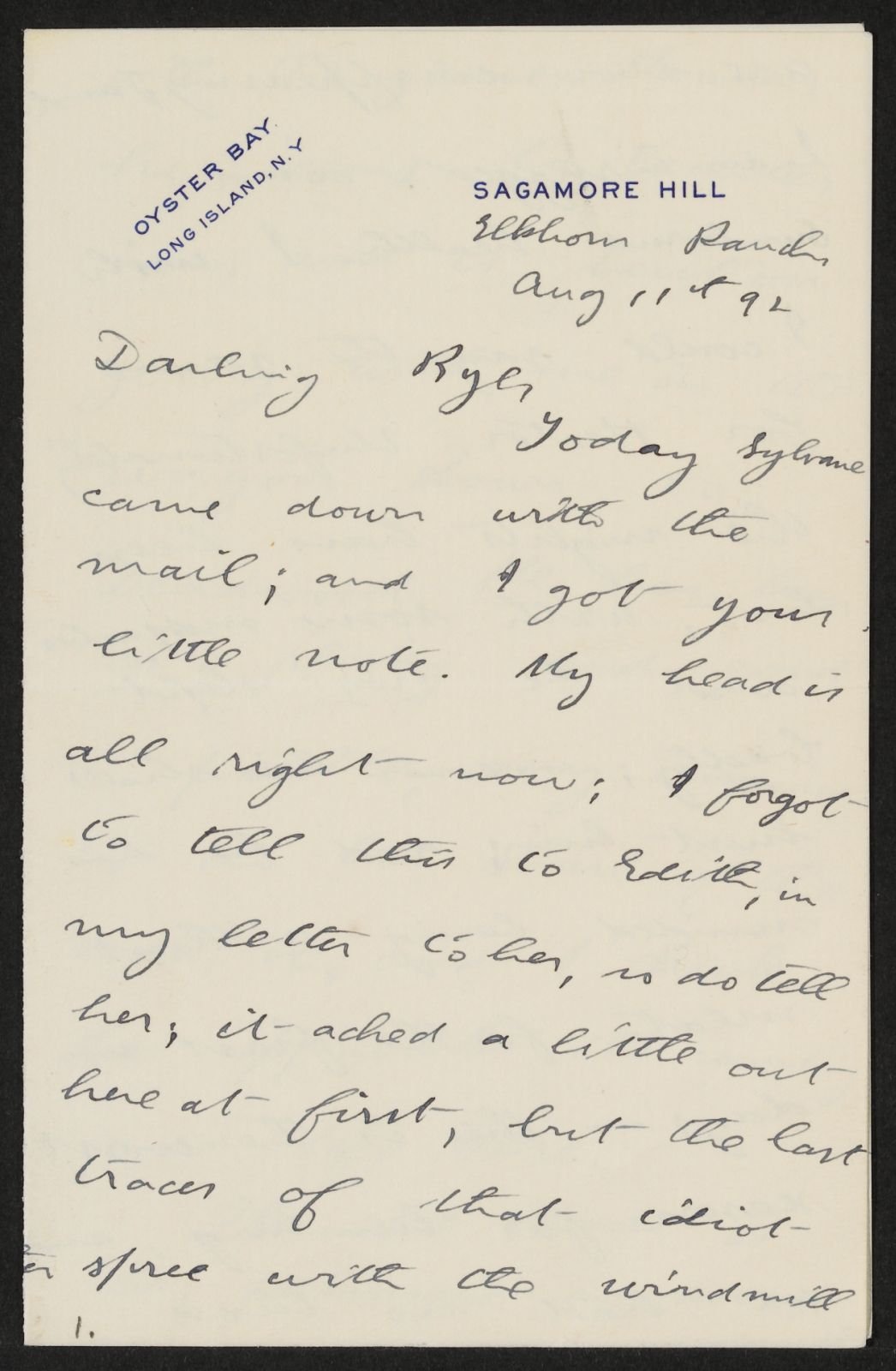 Theodore Roosevelt writes to his sister Anna Roosevelt about how things are going on his hunting trip.