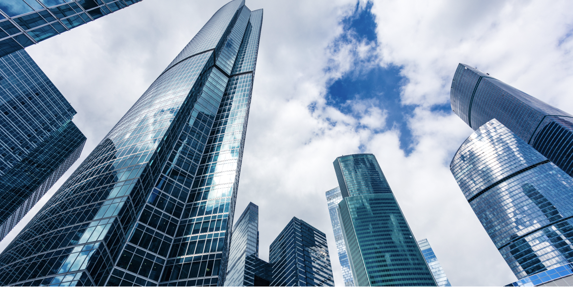 Office building exteriors.