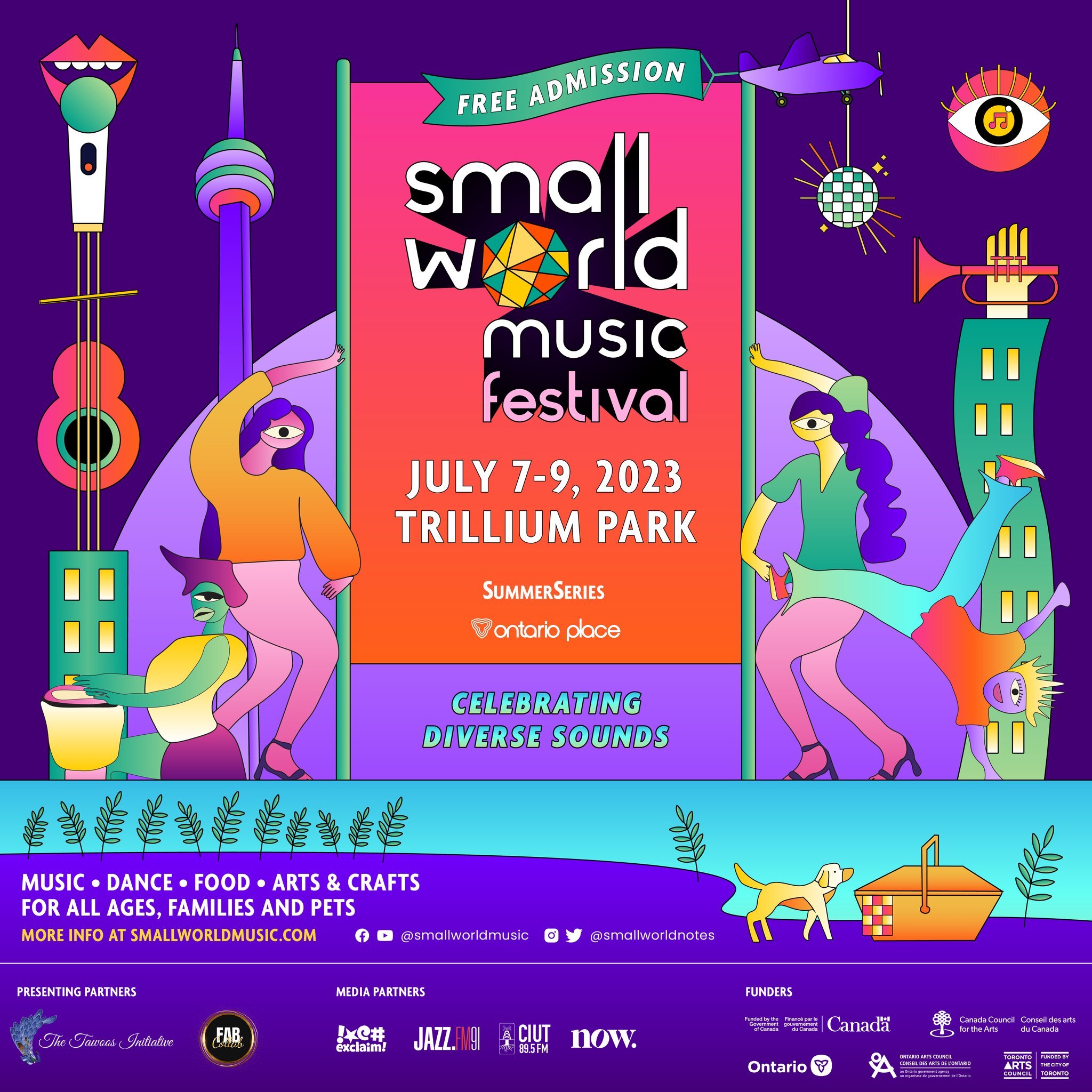✨ Small World Music Festival 2023! Celebrating Diverse Sounds

Our friends at @smallworldnotes are back with their #SmallWorldMusicFestival2023. Taking place July 7th through 9th at Trillium Park, you can join them for a FREE, outdoor, family-friendl