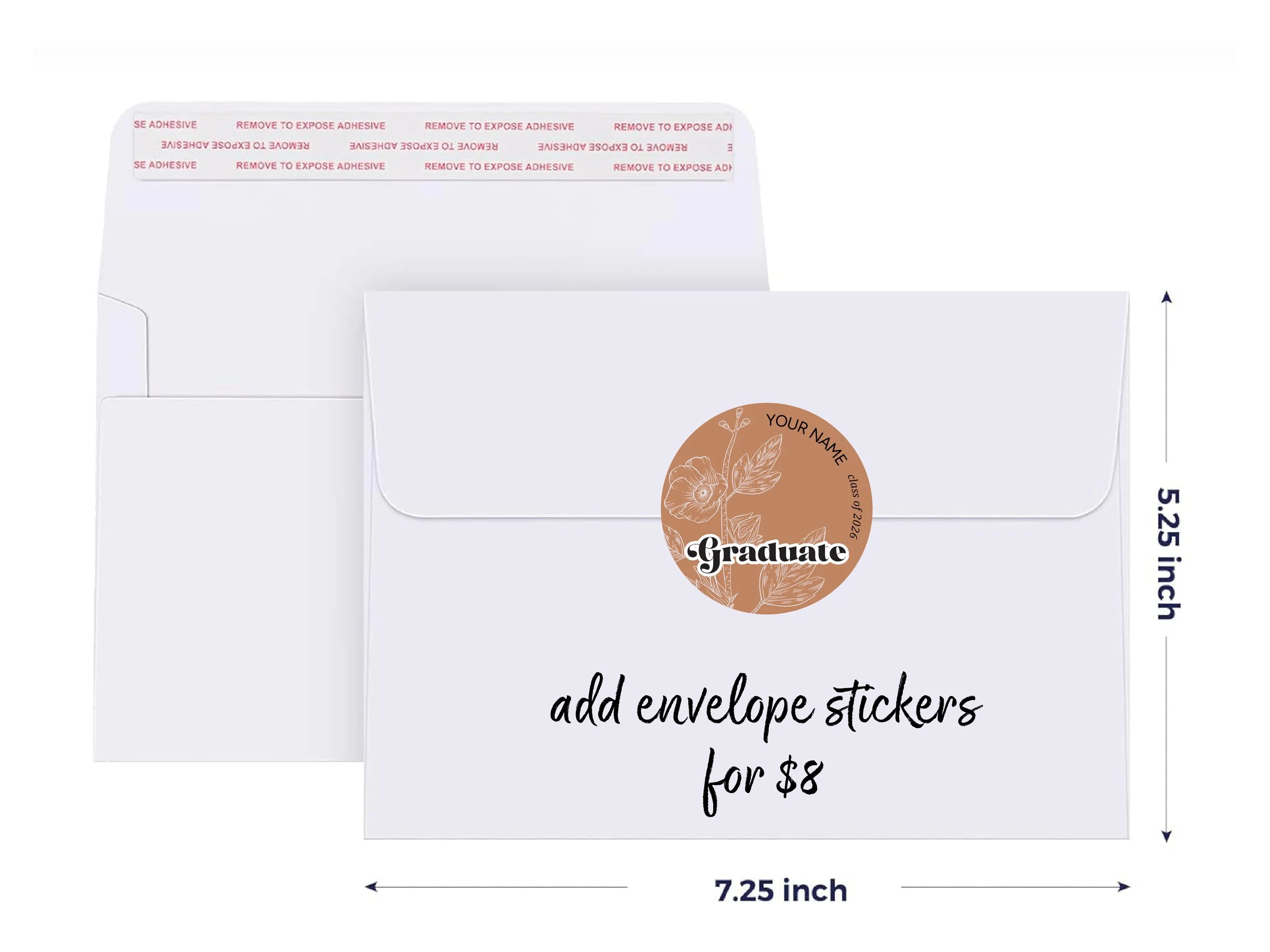 Personalized Floral Envelope Stickers