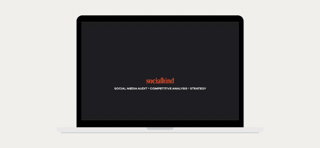 laptop flipping through socialkind studio social media audit presentation