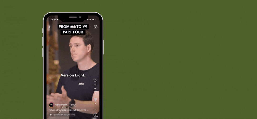 unusual social media content ideas for ecommerce businesses radix nutrition instagram reel timeline about meal products