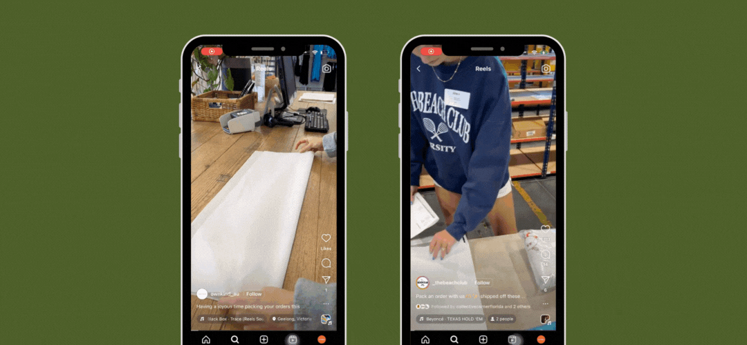 pack an order instagram reel inspiration for clothing brands owenkind thebeachclub