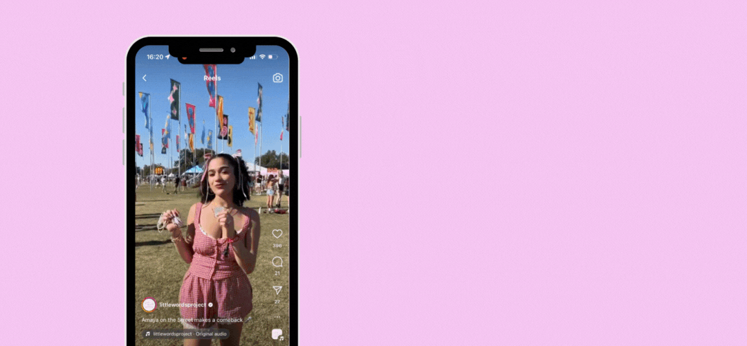 unusual social media content ideas for ecommerce businesses little words project instagram reel acl gifting lwp jewelry beaded wristbands at festival and interviewing community