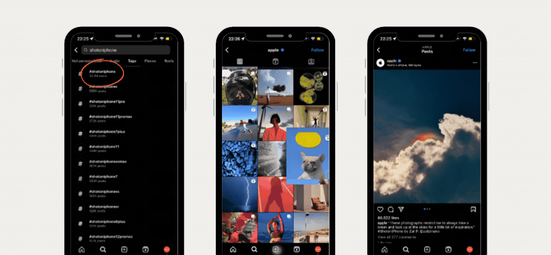 3 phones instagram search engine shotoniphone user generated content slowmotion dog reel sky rainbow
