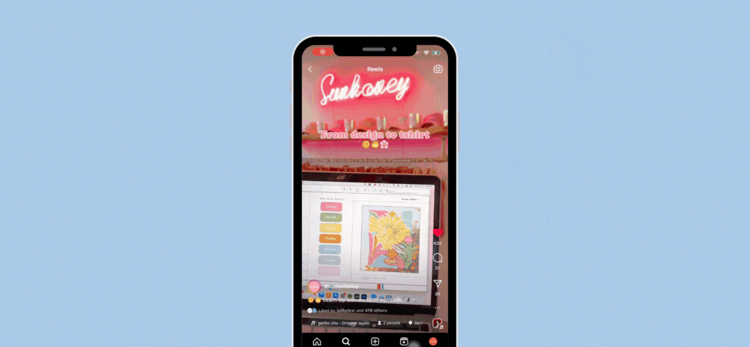 clothing design process instagram reel ideas jacksonville social media marketing shopsunhoney account